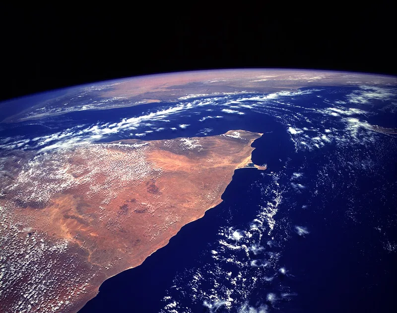 Die Somali-Halbinsel aus dem Weltraum gesehen.