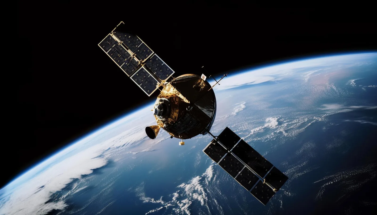 Ein Satellit mit entfalteten Solarpaneelen (Symbolbild).