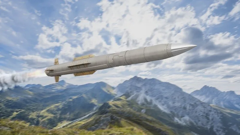 Eine Visualisierung des PAC-3 ACE-Abfangraketen von Lockheed Martin.