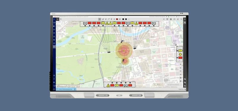 Lagebild in CommandX: Die Software liefert Krisenstäben in Schleswig-Holstein künftig ein gemeinsames, digitales Echtzeit-Lagebild. Foto: Eurocommand