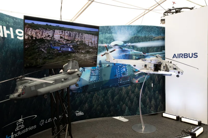 Blick auf den Stand von Airbus.