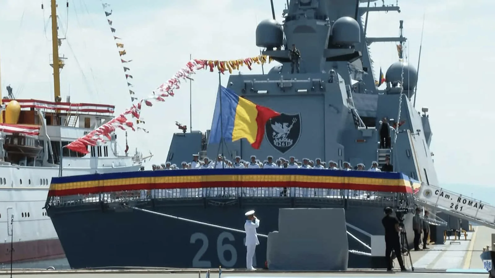 Die Korvette „Rear-Admiral August Roman“, hier während der Übergabezeremonie, ist das erste in der Türkei gebaute Schiff, dass an ein NATO- und EU-Land geliefert wurde.