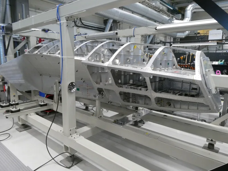 The A1 ACP demonstrator in production at Saab’s facilities in Linköping. A first flight is estimated to be likely within the next 15 months.