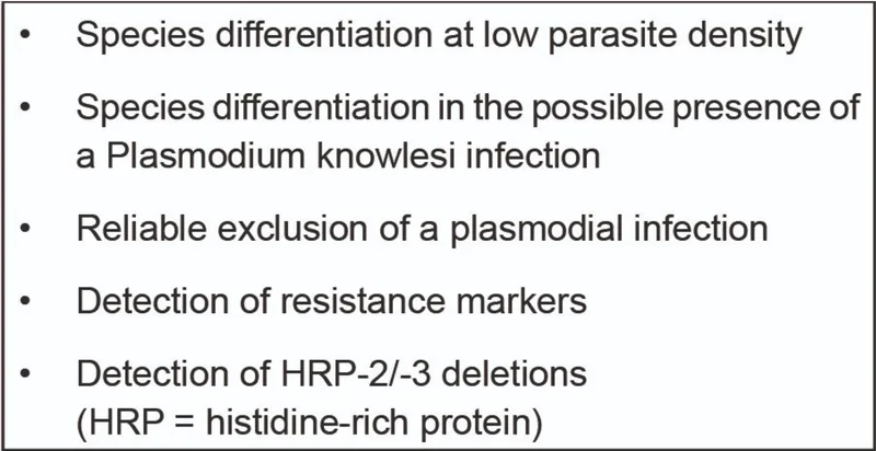 Tab. 1: Description of the Indications for Molecular Malaria Diagnostics According to the Current Guideline `{`47`}` and Its Predecessors.