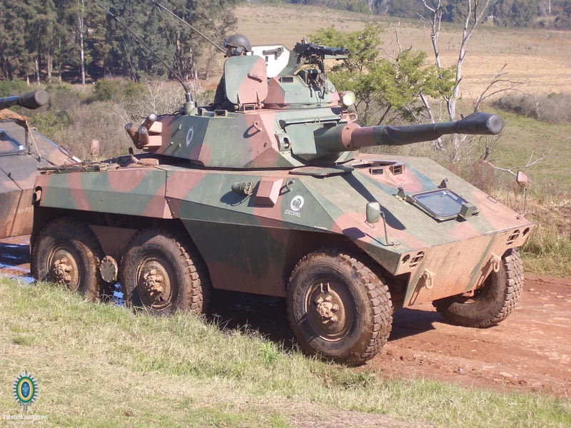 Although classified as a reconnaissance vehicle, the EE-9 Cascavel, developed by the now-defunct Engesa, is the Brazilian Army's primary fire-support vehicle for the mechanised cavalry, thanks to its 90 mm gun capable of firing high-explosive anti-tank (HEAT) and high-explosive (HE) rounds.