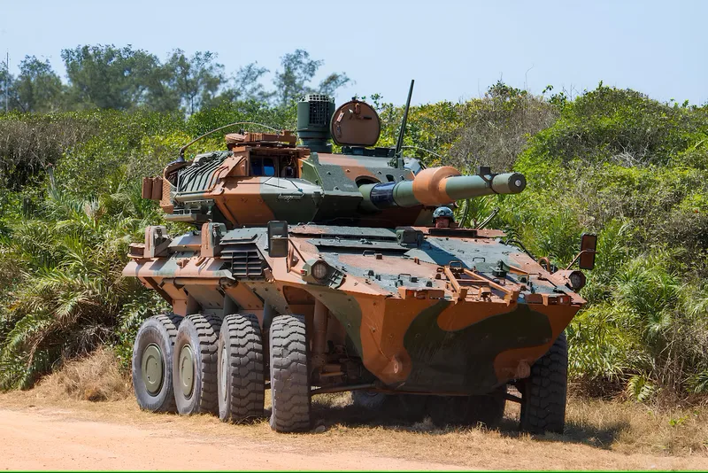 A Phase I Centauro IIBR undergoing testing in Brazil.