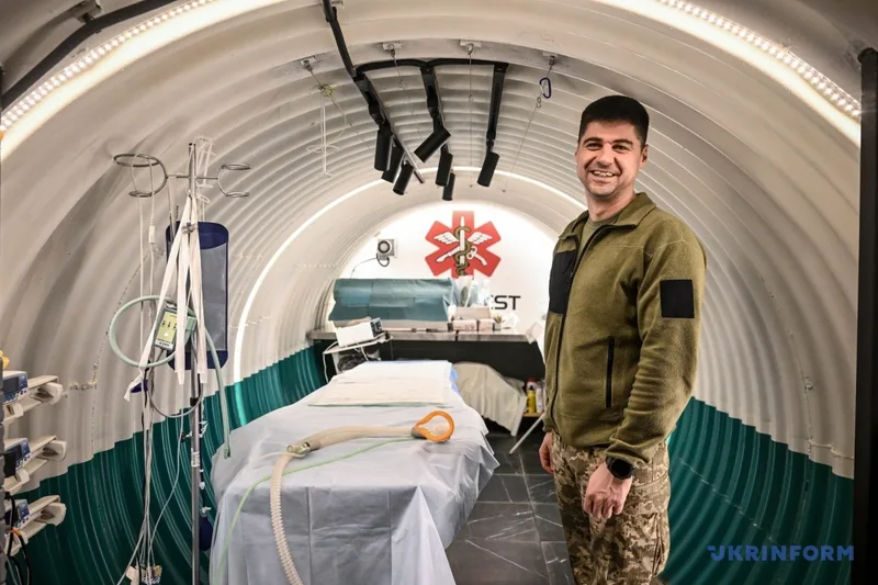 Ukrainian military doctor Colonel Dr Roman Kuziv at Metinvest’s underground field hospital.