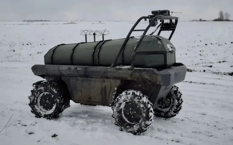 MAUL, an UGV from AIDrones in Ukraine, which was developed specifically for the evacuation of the wounded.
