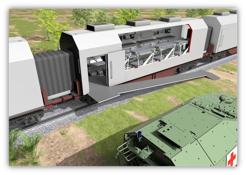 Each individual car is accessible via the retractable ramps.