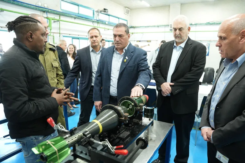 Then-director general of the Israeli Ministry of Defence Eyal Zamir visiting an Elbit Systems facility to announce a major contract in January 2025.