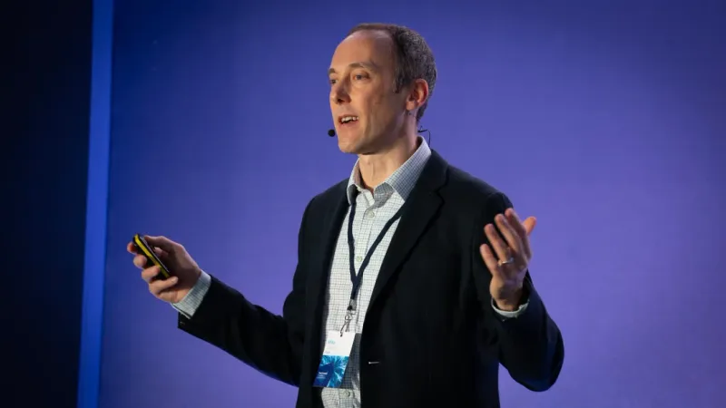 Mike Sewart, Chief Technology Officer at Thales in the UK, presenting at the Thales Tech Summit in London on 14 September 2026. Sewart stated at the summit, “We’re going to be going through in the next 15 years a whole world of change when it comes to defence and national security.”