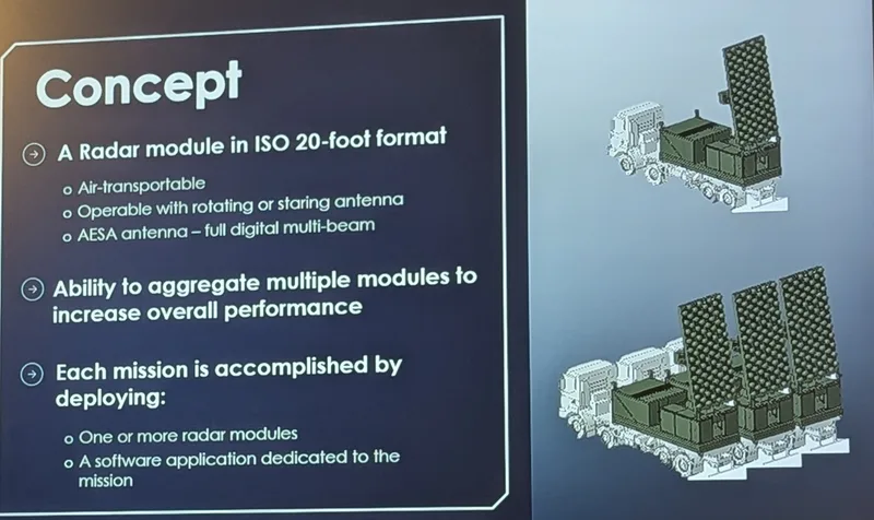 A graphic presented at the inaugural Thales Tech Summit on 14 September 2026 showing the truck-based DeepFinder Tactical UHF radar solution, which promises to move high-fidelity UHF-based strategic air and missile defence beyond static sites.