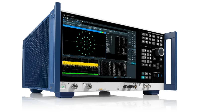 Signal- und Spektrumanalysator FSWX von Rohde & Schwarz mit großem Bildschirm und Bedienelementen auf der Vorderseite