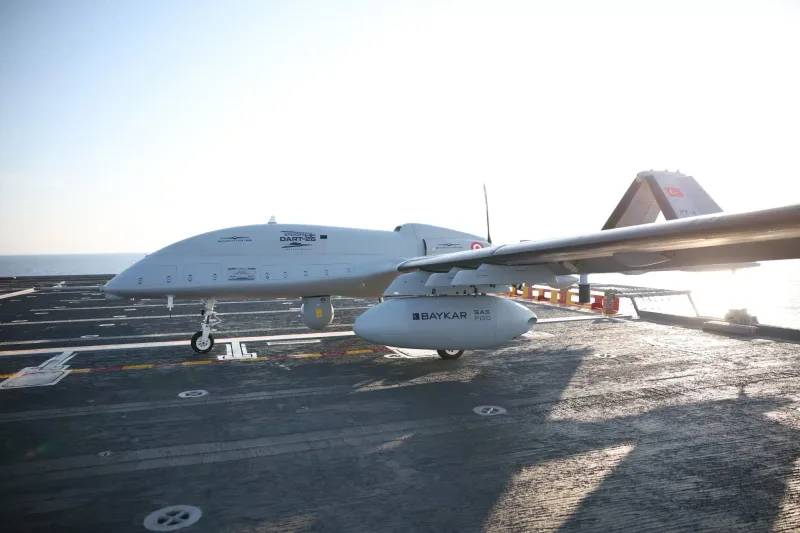 Bayraktar TB3 picture with sonobuoy pod.