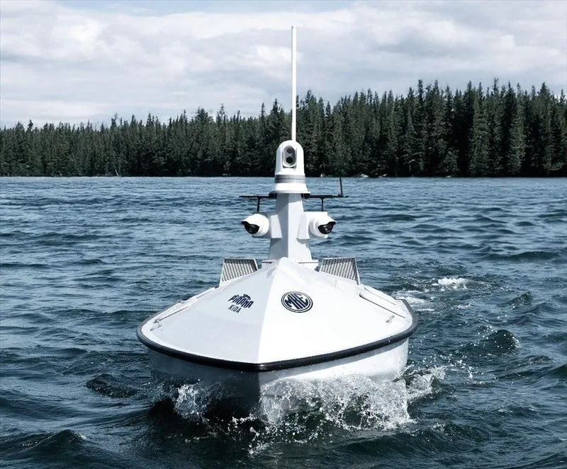 Front view of a Pirana OWA USV.