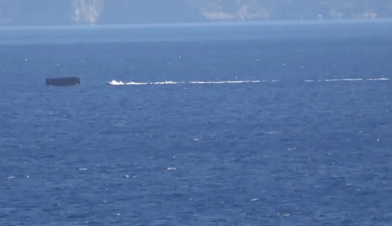 A Pirana OWA USV approaches its target at the Denizkurdu exercise.