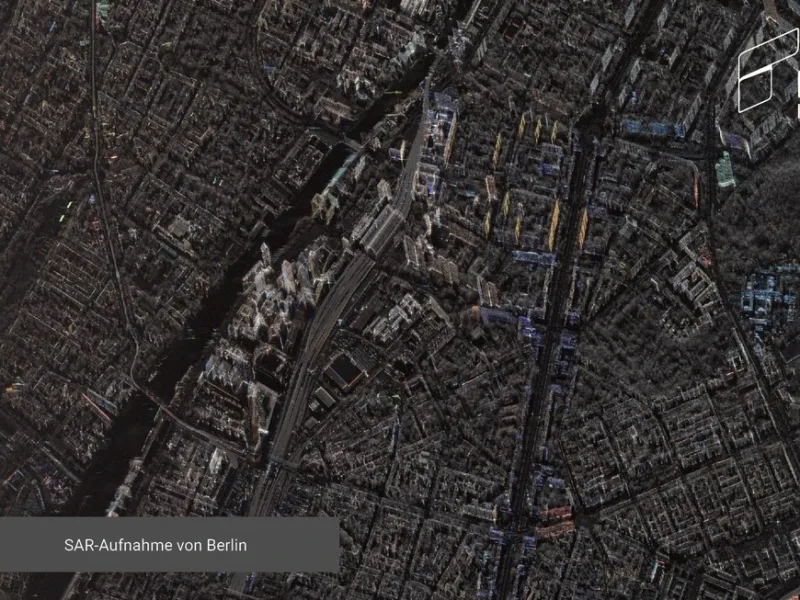 Eine von SPOCK 1 angefertigte Aufnahme des Areals um den Ostbahnhof und den Bahnhof Warschauer Straße in Berlin