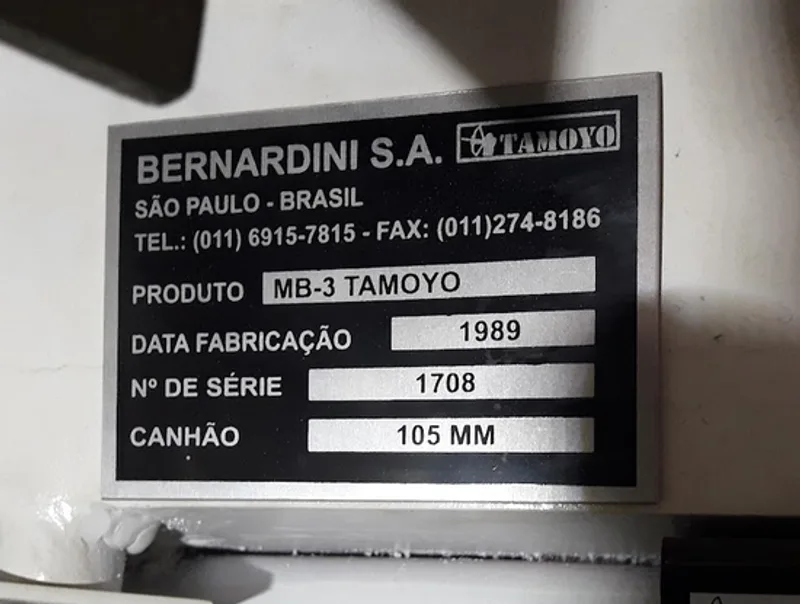 Registration plate of the Tamoyo III prototype.