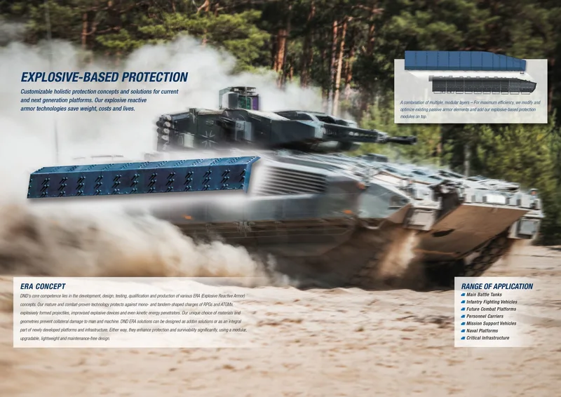 Puma is an example of a IFV equipped with ERA designed to provide protection against threats such as HEAT warheads and EFPs (explosively formed penetrators). The system, known as Composite Lightweight Adaptable Reactive Armour (CLARA), was developed by Dynamit Nobel Defence.