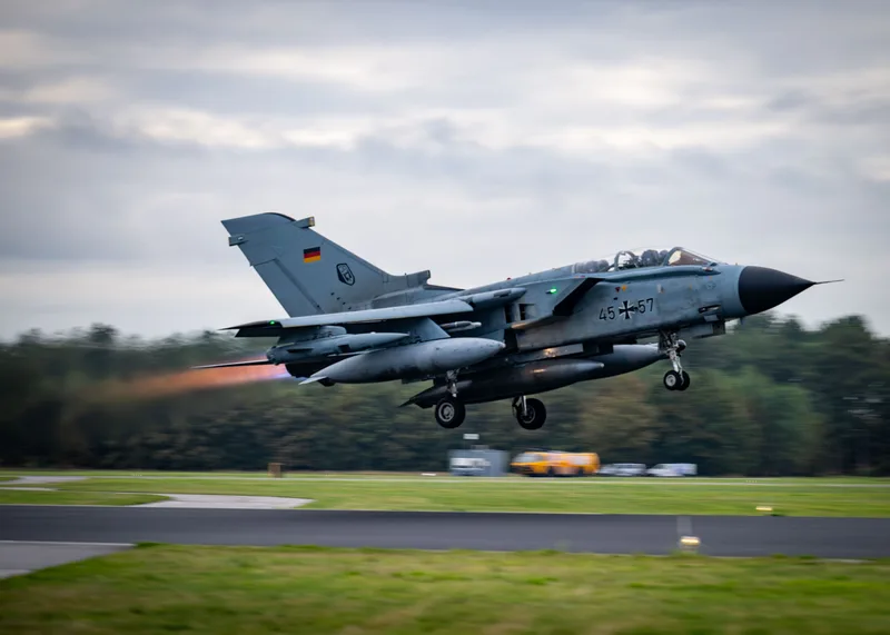 A German Panavia Tornado IDS variant participating in the 2024 edition of Exercise ‘Steadfast Noon’. The German Air Force has continued to retain its Tornado aircraft to support nuclear strike operations until the Lockheed Martin F-35 enters German service.
