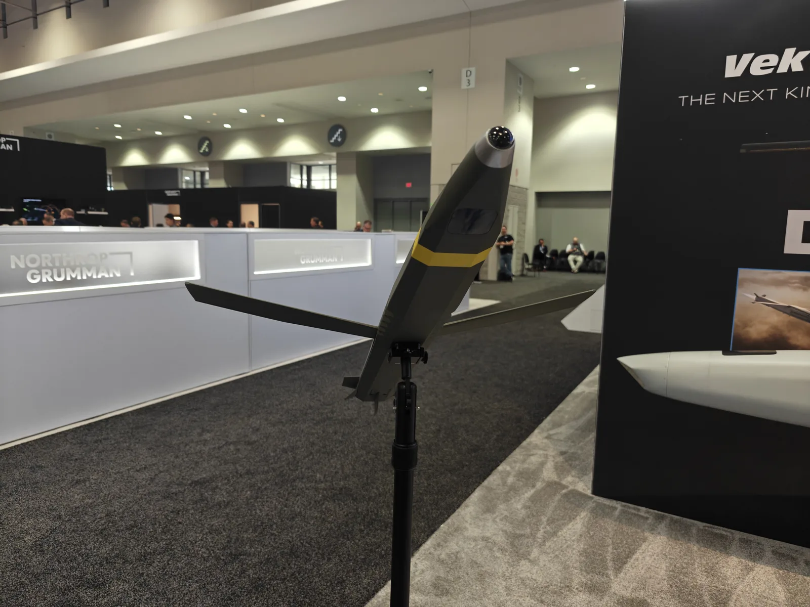 A model of the General Atomic Vektrex precision-guided munition displayed at AUSA 2026. This is a sub-calibre munition intended to be fired from 155 mm tube artillery.