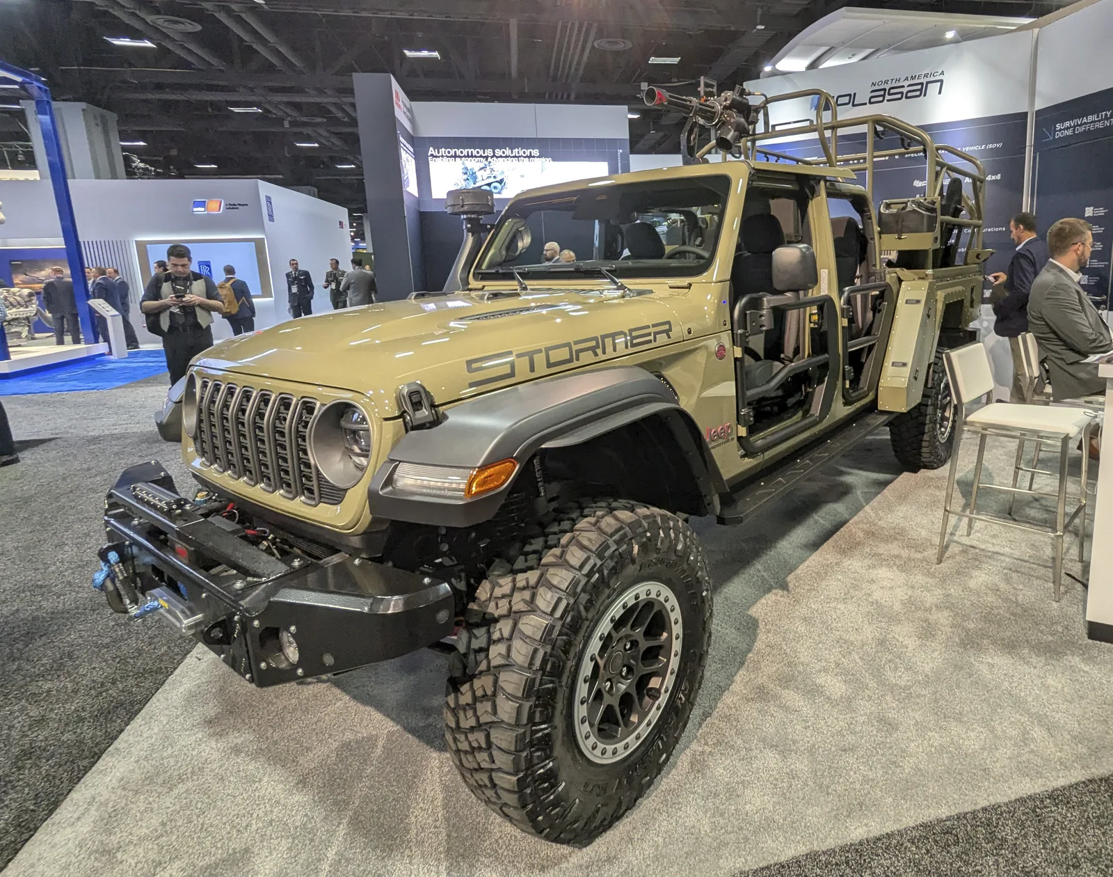 The Plasan Stormer was launched at AUSA 2026. Derived from the Jeep Gladiator, the Stormer uses 90% commercial off-the-shelf components.
