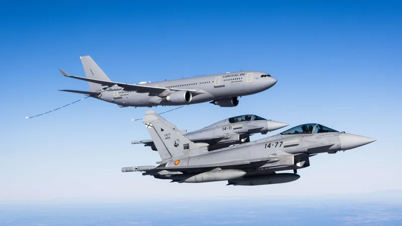 Spain, Germany and Belgium moved ahead with the second phase of a European Defence Agency research, technology and innovation project focused on the automation of mid-air hose-and-drogue refuelling of military aircraft on 8 October 2026. The final aim of the project is to enable air-to-air refuelling between unmanned aircraft.