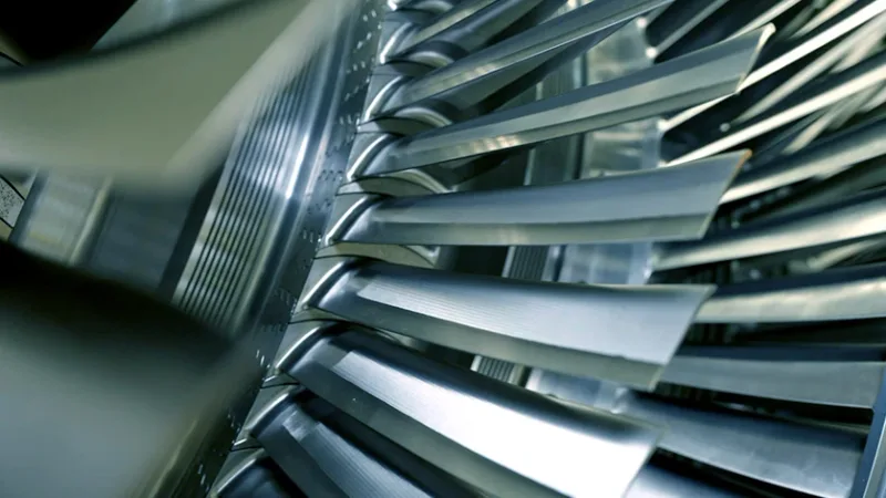 Detailaufnahme einer mit WAAM (Wire Arc Additive Manufacturing) gefertigten Turbine.