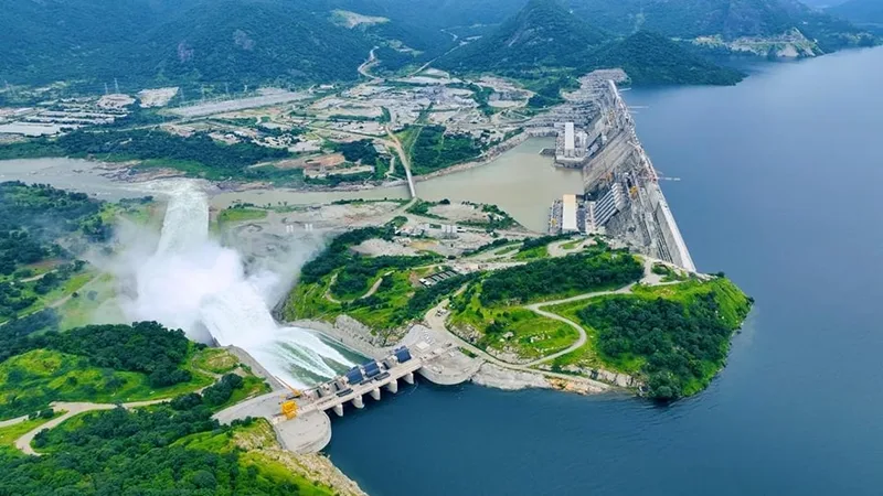 View of the GERD and reservoir after full filling in August 2024.