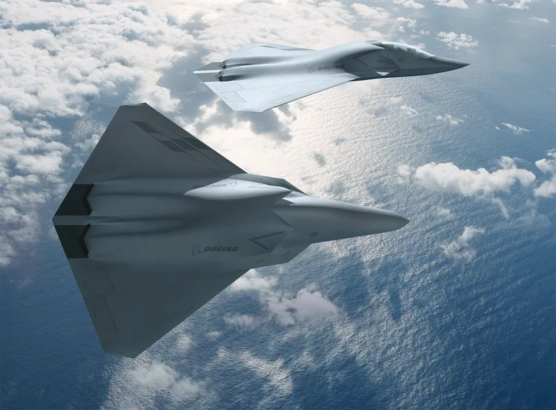 At one stage, Boeing seem to have looked at a two-seat manned F/A-XX configuration as well as an unmanned variant. At this point the aircraft had a simple ‘diamond wing’ planform and boxy top-mounted intakes with no canards.