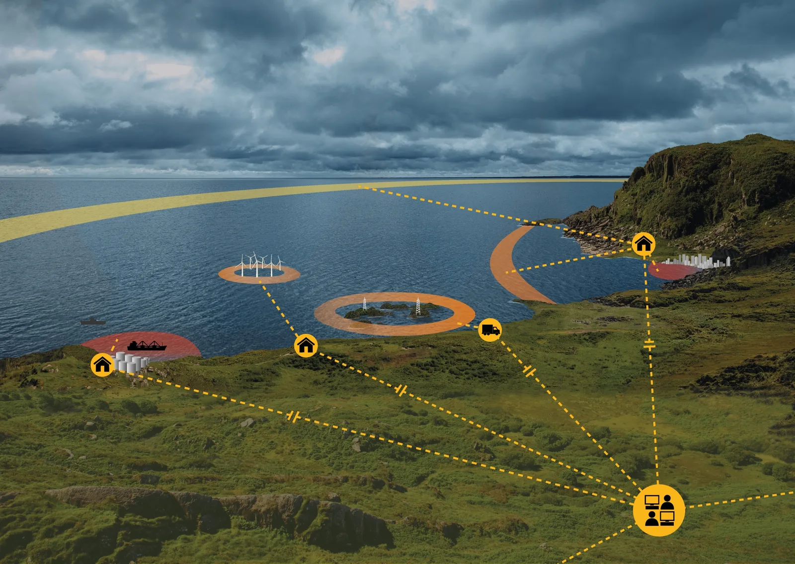 Saab’s Ocean Barrier integrated underwater sensing construct encompasses three sensor layers, plus shore-based data collation, processing and analysis facilities, to help secure coastal infrastructure and access points.